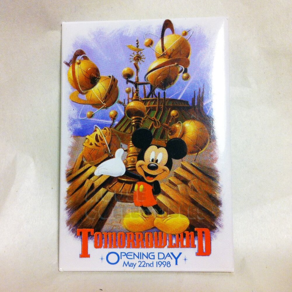 Disney Disneyland Button Pin New Tomorrowland Opening Day 1998 Space Mountain